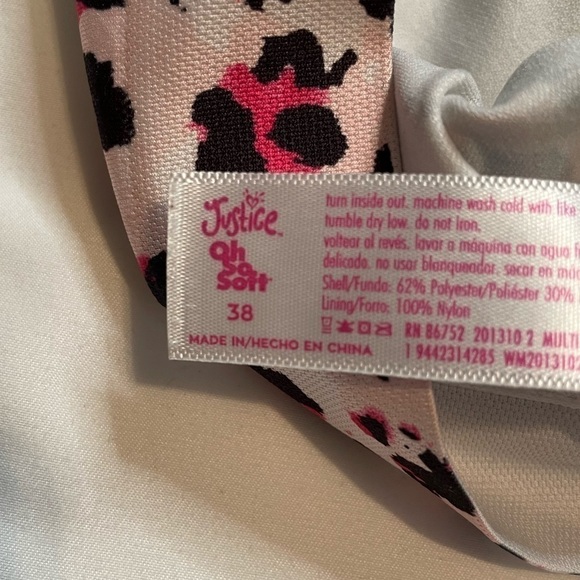 ❌SOLD❌Girls Justice oh so soft size 38 pink and black leopard print sports bra - Picture 4 of 4